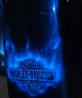 Harley-Davidson Logo with Blue Fire