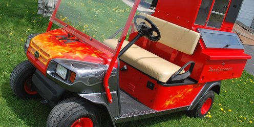 Three Quarter Shot of Custom Painted Golf Cart