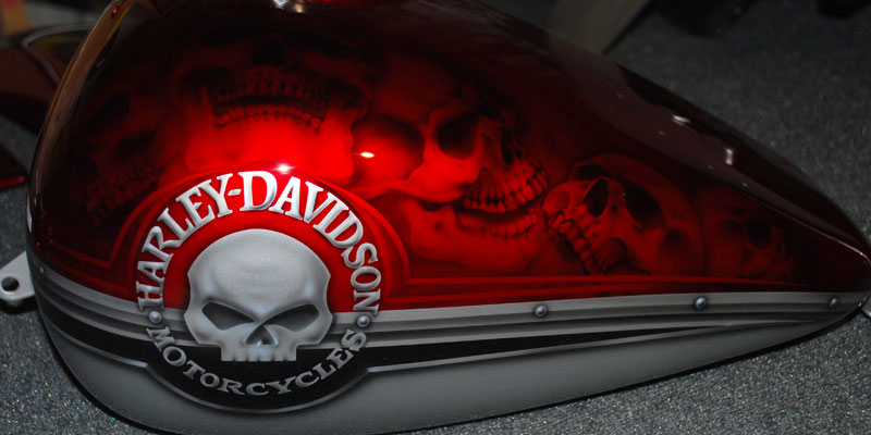 Harley-Davidson Motorcycles Skull Candy Airbrushing